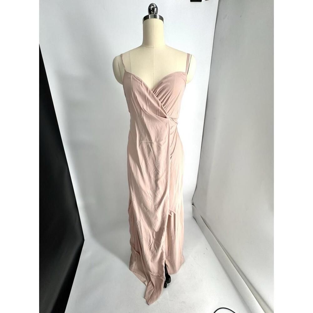 NEW Show Me Your Mumu Mariah Wrap Dress in Dusty Pink Luxe Satin Size Xs